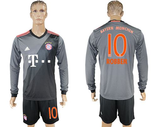 Bayern Munchen #10 Robben Away Long Sleeves Soccer Club Jersey